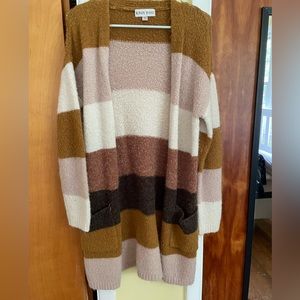 Knox Rose Multi-Colored Striped Caridgan